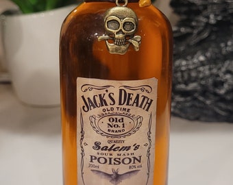 Jack's Death Old Time Poison! (Design #1) Magical Apothecary Glass Potion | Sensory Bottle |Witchy Decor | Poison Elixir | Fantasy Oddity