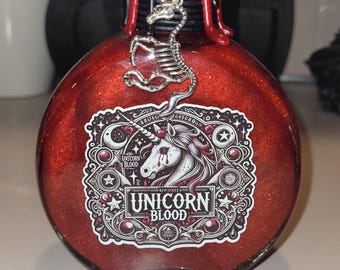 Unicorn Blood (Design #5)!  Magical Apothecary Glass Potion | Sensory Bottle | Witchy Decor | Apothecary Art |Poison Elixir | Fantasy Oddity