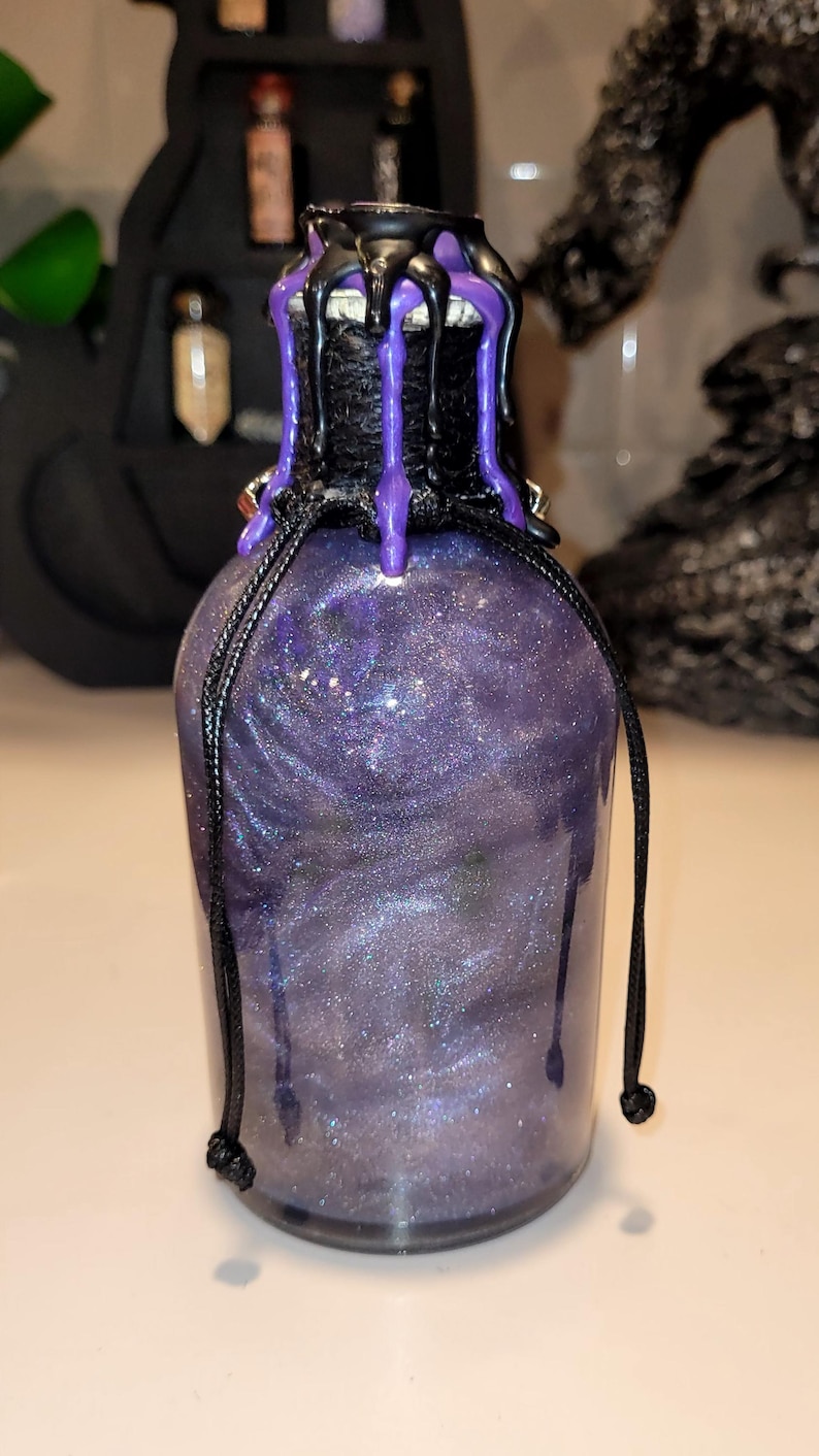 Deadly Nightshade! (Design #1) Magical Apothecary Glass Potion | Sensory Bottle | Witchy Decor | Poison Elixir | Fantasy Oddities image 7
