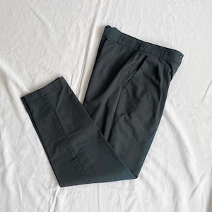 St Michael 1980s Charcoal Cotton Pleated Trousers / High Waisted Pleated 80s Cigarette Woman Trousers / Small / Size 8-10