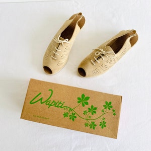 True Vintage 1970s French Sandals /Deadstock French Suede Sandals / In Original Box / UK Size 7