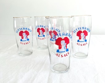 Vintage Alsatian beer glass / Half Pint vintage glasses