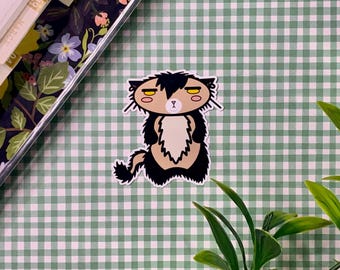 Tabby Cat Sticker: Handmade Laminated Vinyl Waterproof Decal