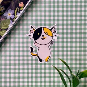 Calico Cat Sticker: Handmade Laminated Vinyl Waterproof Decal