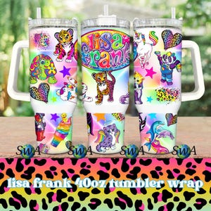 40oz Tumbler Design - Nostalgia 90s Rainbow Leopard