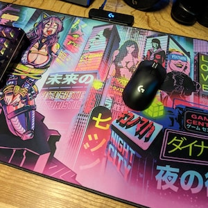 Tied Up Anime Girl Cyberpunk Design Mousepad Deskmat