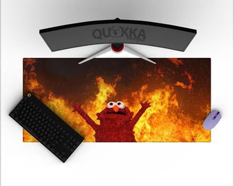 Elmo en llamas - meme Deskmat Playmat Mousepad