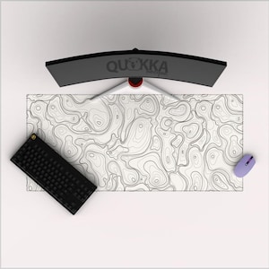 Kontur Topographische Karte Off White Mousepad Schreibtischmatte