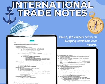Shipping and International Trade Law | LLB Law | Oxford University | Cambridge University | Study Notes