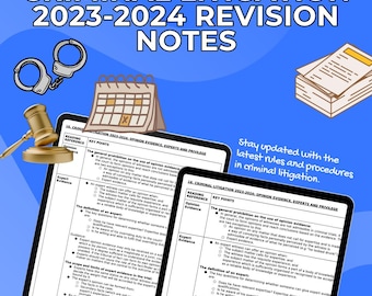 Criminal Litigation 2023-2024 Revision Notes | BPC Law | Oxford University | Cambridge University | Study Notes