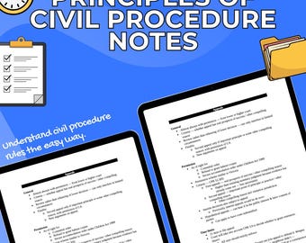 Principles of Civil Procedure  | BCL Law | Oxford University | Cambridge University | Study Notes