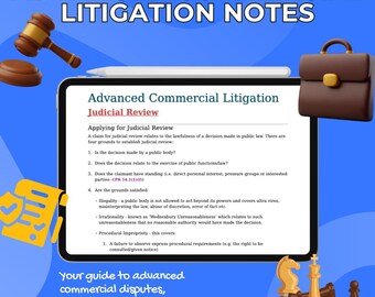 Advanced Commercial Litigation  | LPC Law | Oxford University | Cambridge University | Study Notes