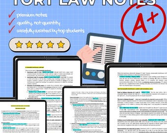 Tort Law | LLB Law | Oxford University | Cambridge University | Study Notes