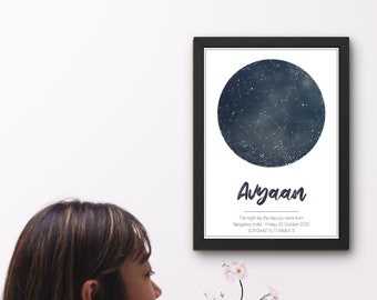 Digital Custom Star Map, Constellation, Personalised gift, Couples gift, Birthday gift, Newborn gift,Father's/Mother's day, Anniversary gift