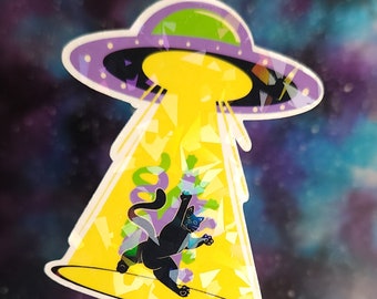 Kitty Abduction Sticker