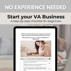 Become a Virtual Assistant Checklist | VA Starter Guide | Work from Home Checklist | Beginner Virtual Assistant (Digital Download)