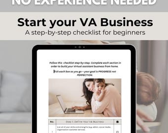 Become a Virtual Assistant Checklist | VA Starter Guide | Work from Home Checklist | Beginner Virtual Assistant (Digital Download)