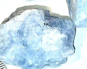 ブルー方解石透明標本結晶 230ct - ファセット原石 ジュエリー作り