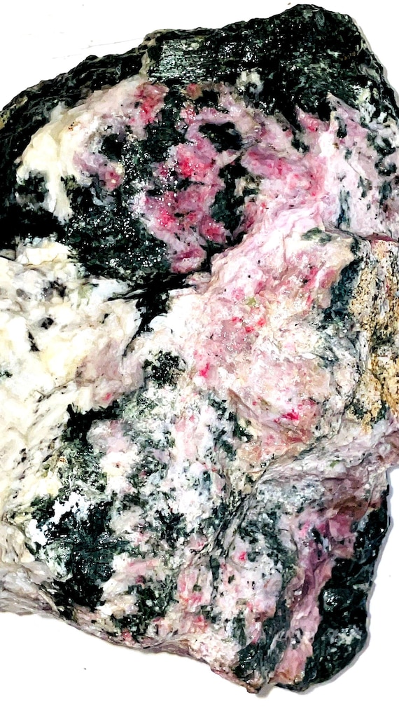 Large Thulite Raw Mineral -(partly UV!) - 6,2kg- Rough Garden