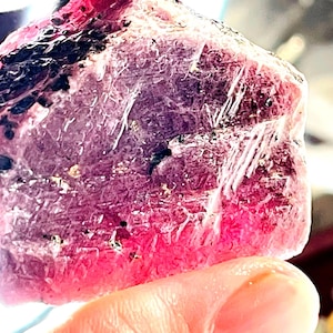 Large Ruby Rough gemstone -Rare quality 56g Hexa Form for Jewelry Making,big speciemen Natural Decor- with Deep love energy -Translucent