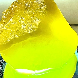 Rough Mineral Lot, Chinese Jade Green Yellow Translucent Specimen 50g - Metaphysical