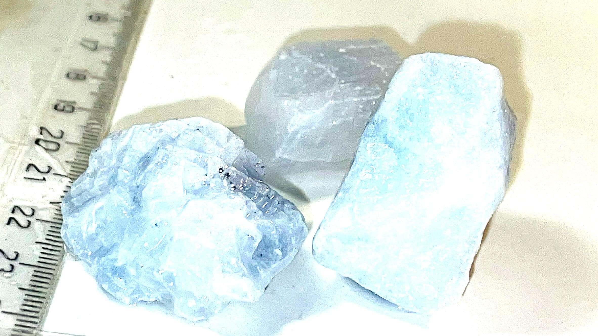 ブルー方解石透明標本結晶 230ct - ファセット原石 ジュエリー作り