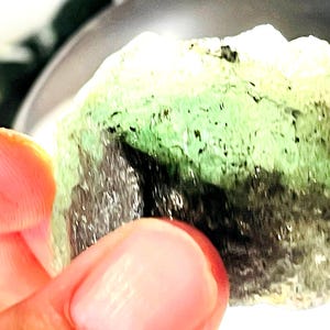 Tsavorite , Chromium-Garnet partly translucent  crystal  -   44g-  rough mineral, healing stone, jewelry making,gem grade