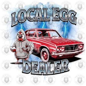Lokale eierhandelaar png, jaren 90 retro grappig kippenshirt png, trendy kippenliefhebber, retro ontwerp met paaskippen, boerderijhoeve digitaal, png