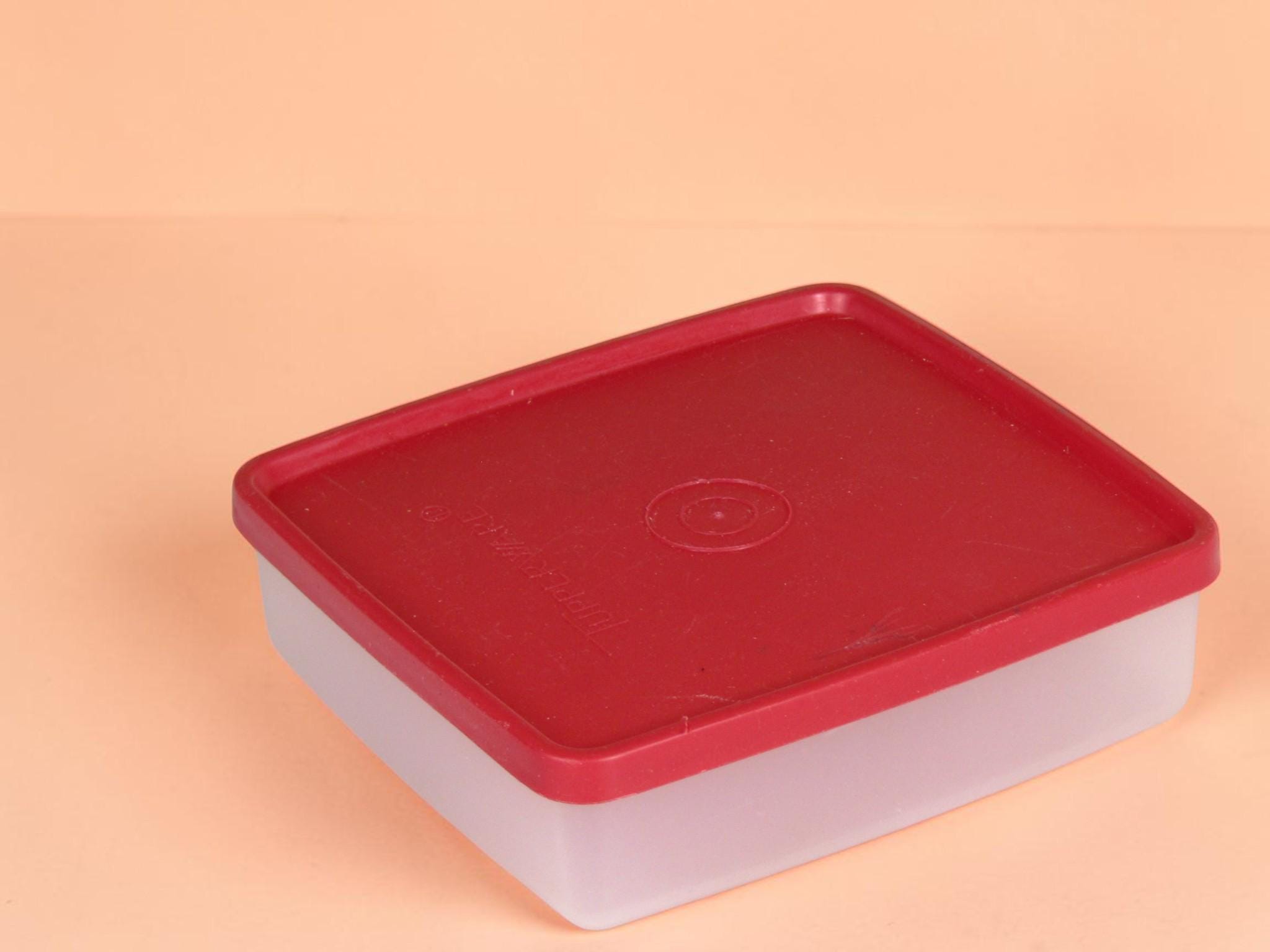 Tupperware square red container with lid - Etsy 日本