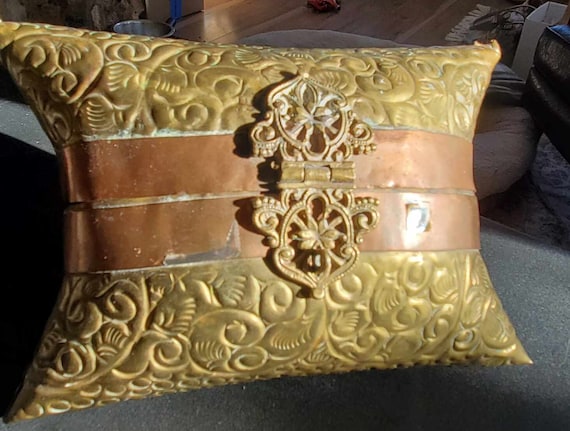 Vintage Pillow Purse 1920s - 1930s Copper And Bra… - image 1