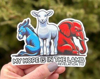 Hope In The Lamb Sticker - Jesus 2024, Jesus 24, Christian Sticker, Bible Verse Sticker, Faith Sticker, God Sticker, Car, Bottle, Laptop