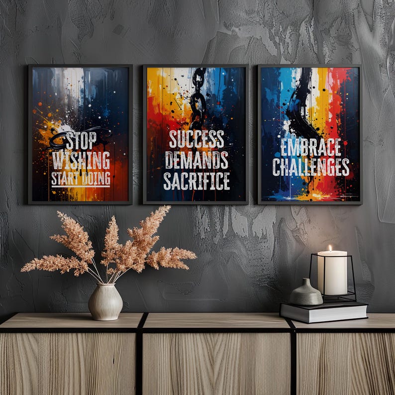 Motivational Posters, Set of 3 PRINTABLES, Office Decor, Motivation ...
