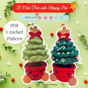 Christmas Tree Crochet Pattern: Happy Pot Amigurumi (PDF Download)