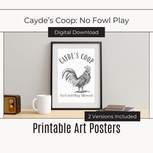 Destiny 2 Poster | Cayde&#39;s Coop | Landhausstil | Cayde-6 Jäger inspirierte Wandkunst | Schicksal 2 | Die Endform | Huhn Poster | Keine Hühner