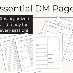 Printable DM Journal | World Building, Initiative Tracker, Session ...