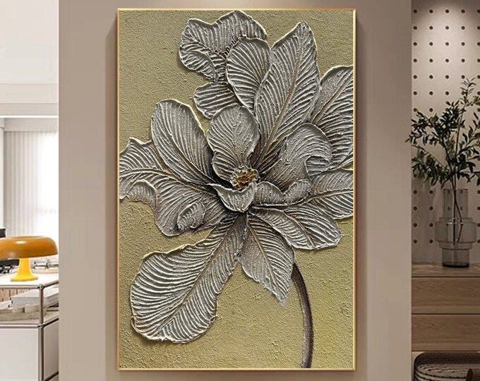 3D Original Flower Oil Painting on Canvas Custom Floral Painting Large ...