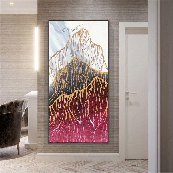 Abstract Mountain Oil Painting On Canvas Large Texture Wall Art Original Nature Landscape Painting Custom Painting Living Room Decor