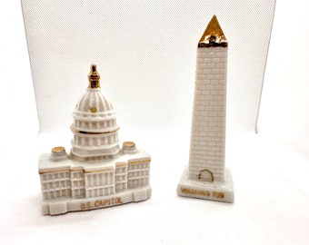 Vintage US Capitol & Washington Monument Salz- und Pfefferstreuer