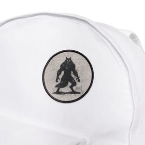 Dogman Aufnäher | Cryptid Aufnäher | Appalachen Hundemensch | Handgezeichneter Werwolf Aufnäher | Bügelbild | Cryptid Sichtungs Aufnäher | Horror Aufnäher Bild 4