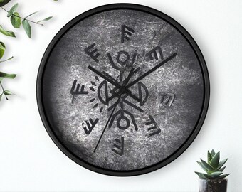 FROM TV Series Talisman Wall Clock | Rustic Stone Symbol Clock | Horror TV Fan Decor | Mystery Series Wall Art | Gift for Fromily