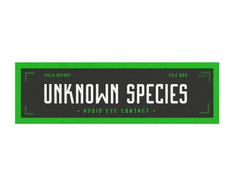 Unknown Species Car Magnet | Avoid Eye Contact | Cryptid Research Division Magnet | Paranormal Field Report
