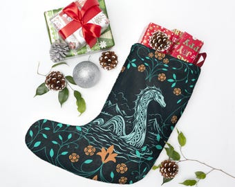 Chaussette de Noël Nessie | Monstre du Loch Ness | Décoration de Noël folklorique écossaise