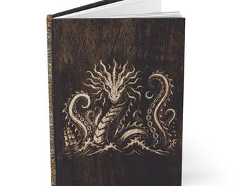 Leviathan Sea Monster Hardcover Journal | Nautical Mythology Notebook | Dark Fantasy Ocean Creature | Vintage Maritime Gift