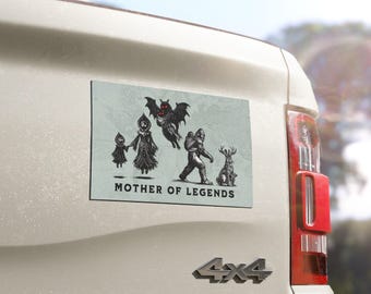 Cryptid Mother of Legends Magnet | Mom Car Magnet | Mothman Bigfoot Jackalope Flatwoods Monster | Folklore Mother Gift