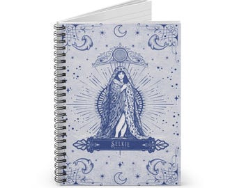 Selkie Celestial Notizbuch | Keltische Meeresgeist Zeitschrift | Mondphase Folklore Notizbuch | Notizbuch mit Spiralbindung