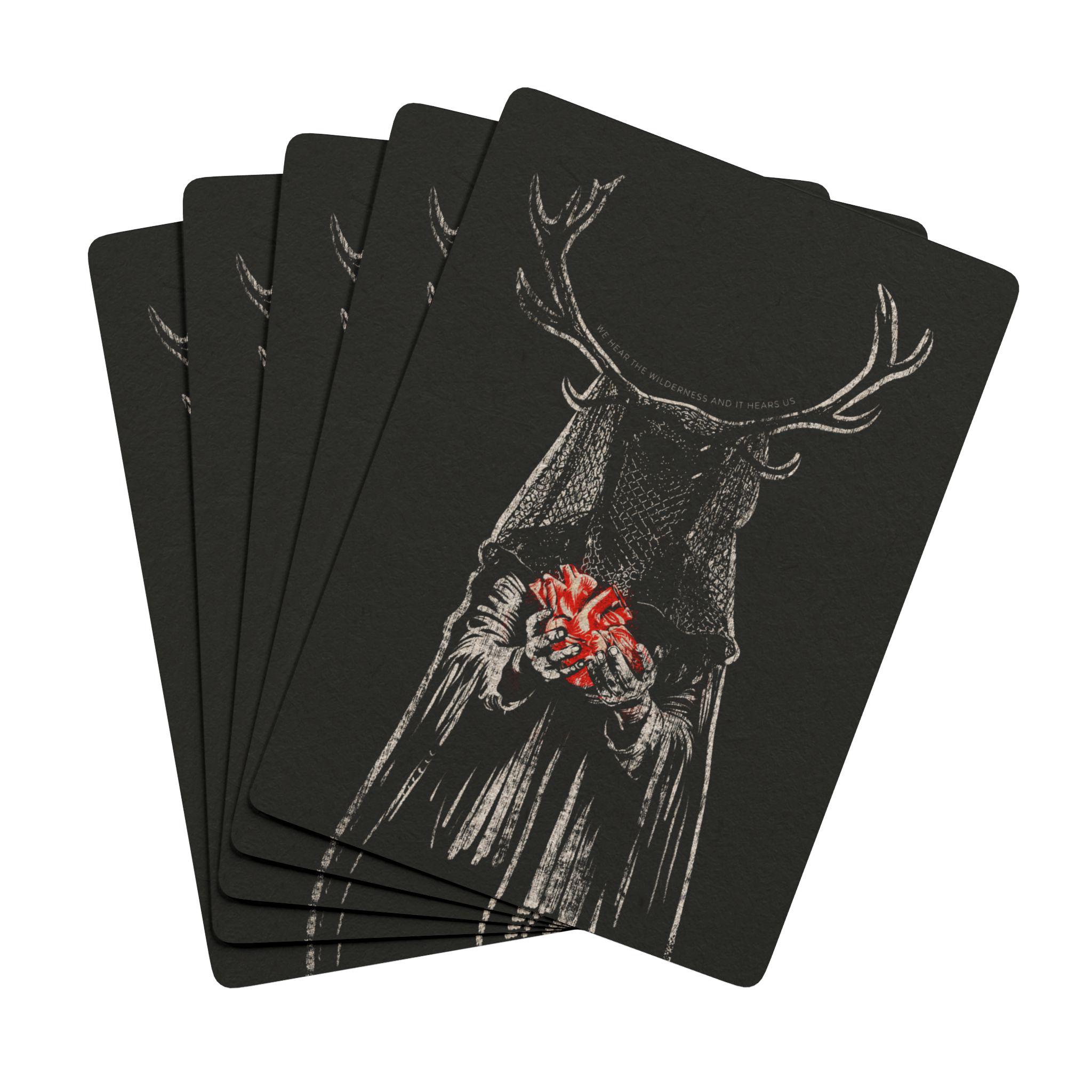 Baralho Antler Queen | Baralho de cartas ritualístico de terror folclórico | Cartas de pôquer ilustradas com estojo de acrílico