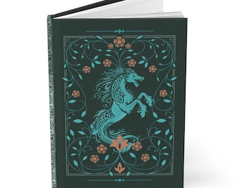 Kelpie Notebook | Scottish Folklore Journal | Water Horse Hardcover Notebook | Celtic Mythology Gift | Dark Botanical Folklore Stationery