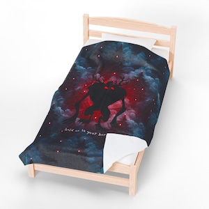 Manta de felpa de terciopelo BLEAKEN / Críptido de Ocean Avenue del universo de Belcher / Arte de fan de la serie de televisión / Fandom de Bleakening Burger