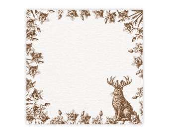 Jackalope Sticky Notizen | Handgezeichnet Cryptid Notizblock | Folklore Briefpapier Geschenk | Post-it Haftnotiz | Fabelhaftes Kaninchen Schreibtischunterlage Bürodeko