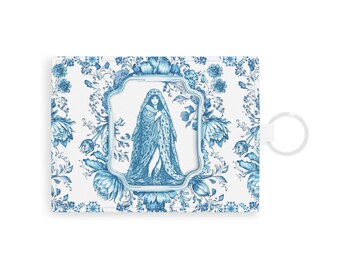 Blauwe Delfts Selkie Portemonnee Sleutelhanger | Cryptid-kaarthouder van imitatieleer | Schots folklorecadeau | Portemonnee Seal Woman Mythology